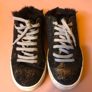 p448 Clara Faux Fur Lined platform slide sneakers